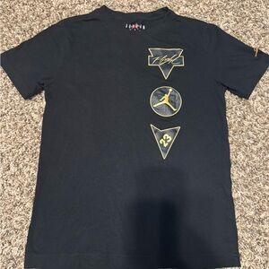 Jordan Black Tee with Gold Jumpman